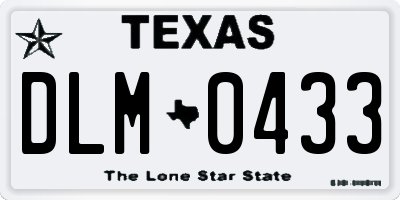 TX license plate DLM0433