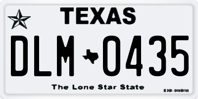 TX license plate DLM0435