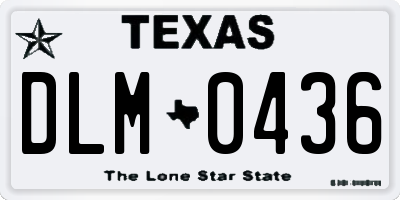 TX license plate DLM0436