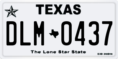 TX license plate DLM0437