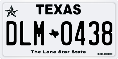 TX license plate DLM0438