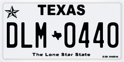 TX license plate DLM0440