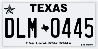 TX license plate DLM0445