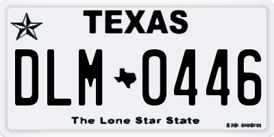 TX license plate DLM0446