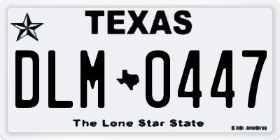 TX license plate DLM0447