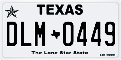 TX license plate DLM0449
