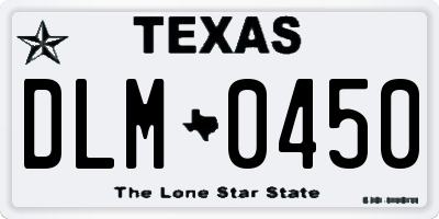 TX license plate DLM0450