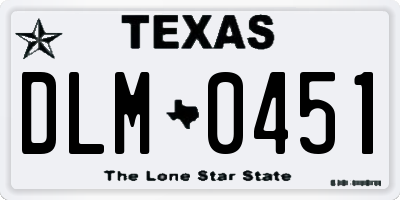 TX license plate DLM0451