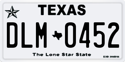 TX license plate DLM0452