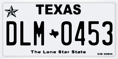 TX license plate DLM0453