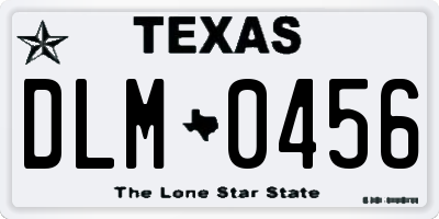 TX license plate DLM0456