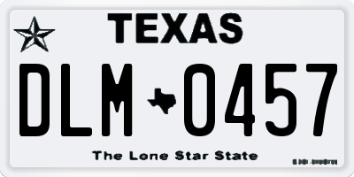 TX license plate DLM0457