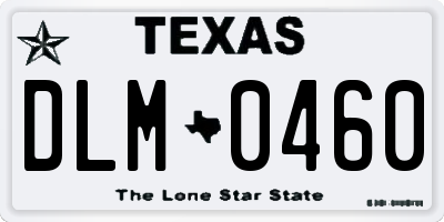 TX license plate DLM0460