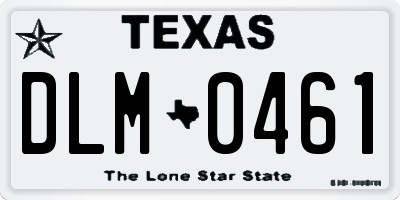TX license plate DLM0461