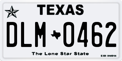 TX license plate DLM0462