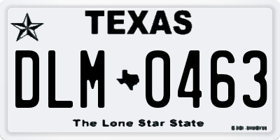 TX license plate DLM0463