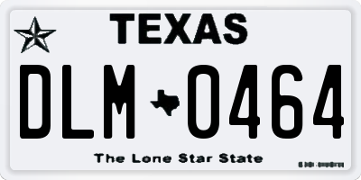 TX license plate DLM0464