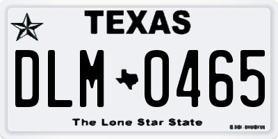 TX license plate DLM0465