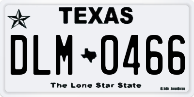 TX license plate DLM0466