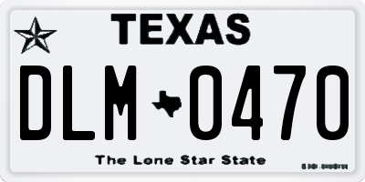 TX license plate DLM0470