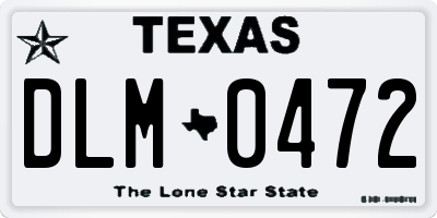 TX license plate DLM0472