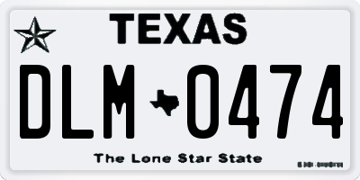 TX license plate DLM0474