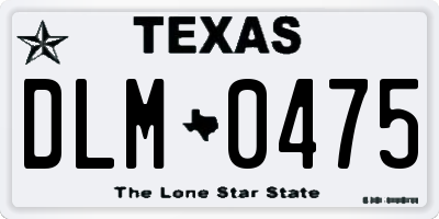 TX license plate DLM0475