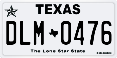 TX license plate DLM0476