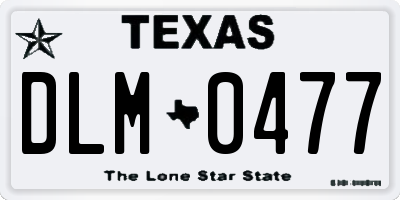 TX license plate DLM0477