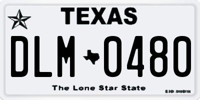 TX license plate DLM0480