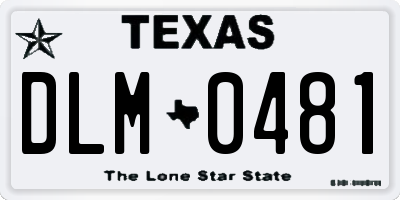 TX license plate DLM0481