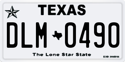 TX license plate DLM0490