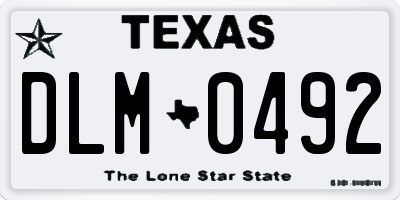 TX license plate DLM0492