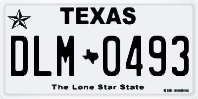 TX license plate DLM0493