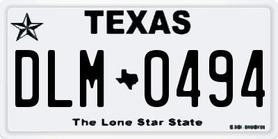 TX license plate DLM0494