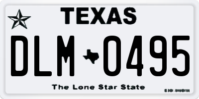 TX license plate DLM0495