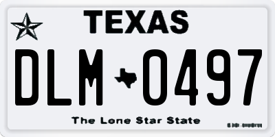 TX license plate DLM0497