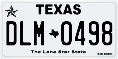 TX license plate DLM0498