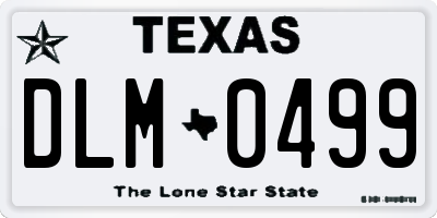 TX license plate DLM0499