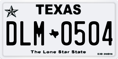 TX license plate DLM0504