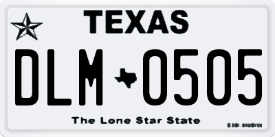 TX license plate DLM0505