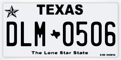 TX license plate DLM0506