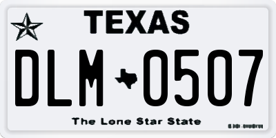 TX license plate DLM0507