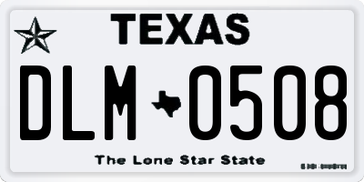TX license plate DLM0508
