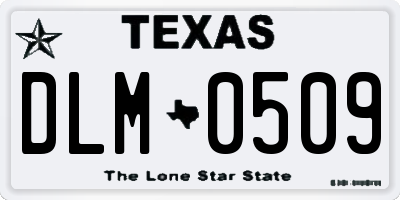 TX license plate DLM0509