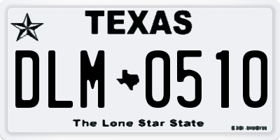 TX license plate DLM0510