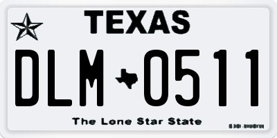 TX license plate DLM0511