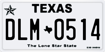 TX license plate DLM0514