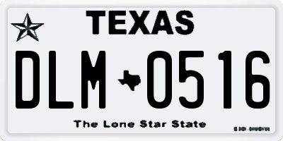 TX license plate DLM0516