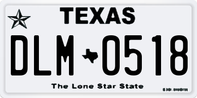 TX license plate DLM0518